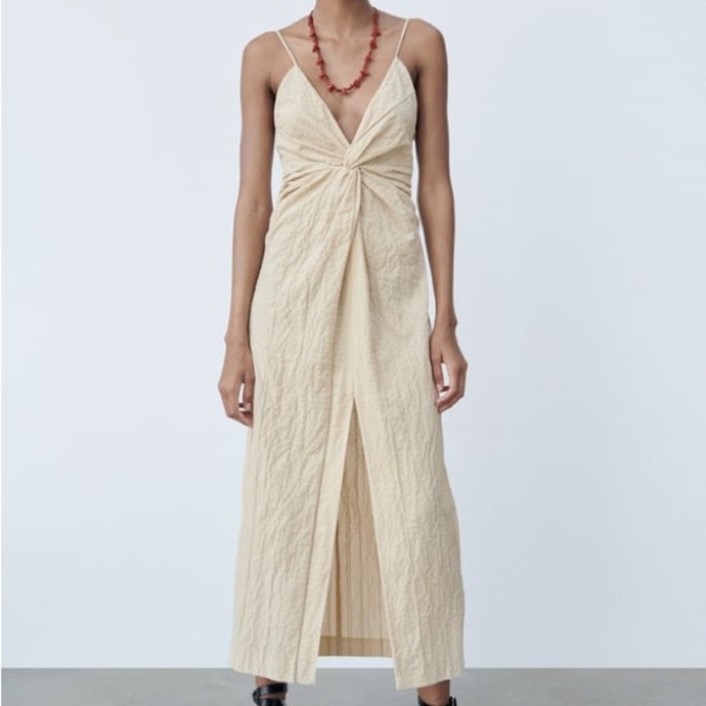 Zara Textured Knot Dress
